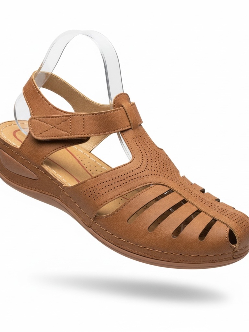 NWOT Comfortable Women's Brown Closed-Toe Slingback Sandals Size EU43 US11